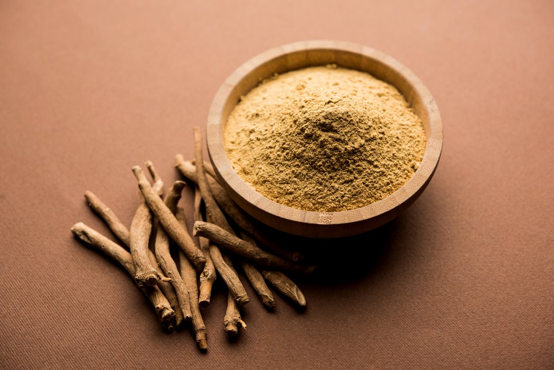 Ashwagandha / Aswaganda OR Indian Ginseng.Ayurveda medicine. stem and powder form.