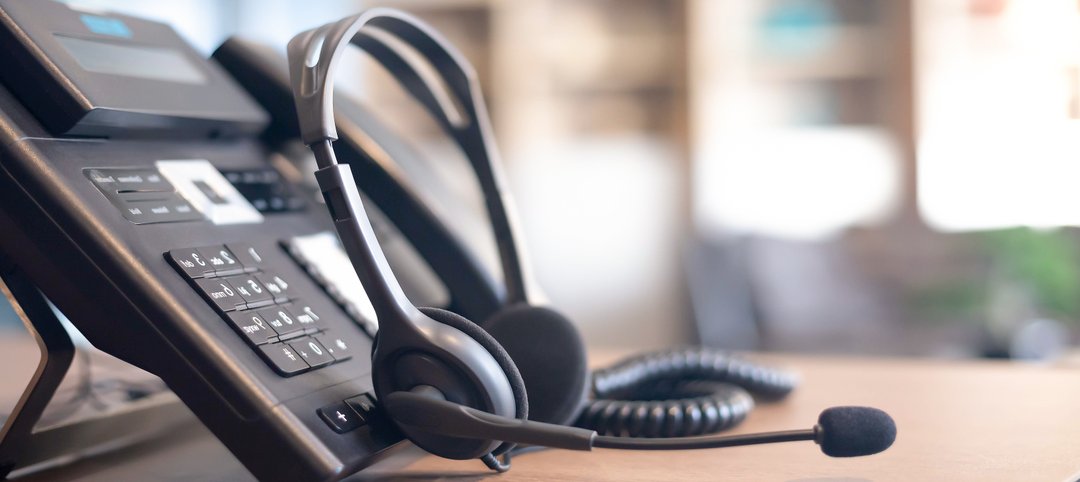 customer service headset on a desk