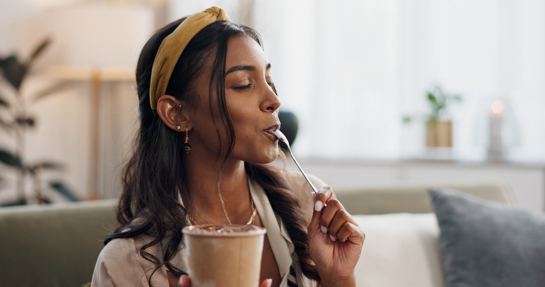 woman enjoying ice cream