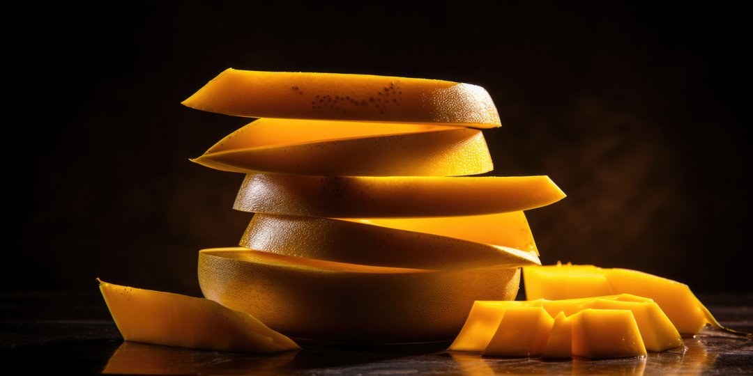 juicy sliced mango