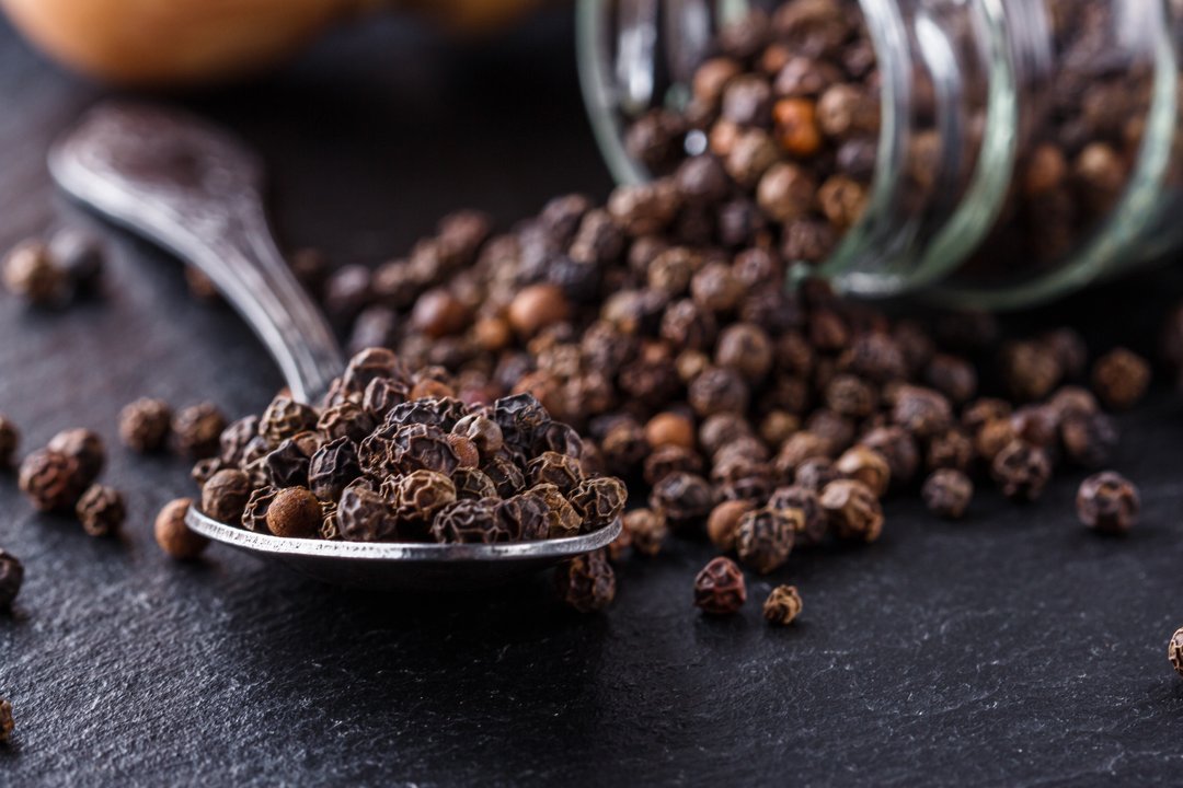 black peppercorns