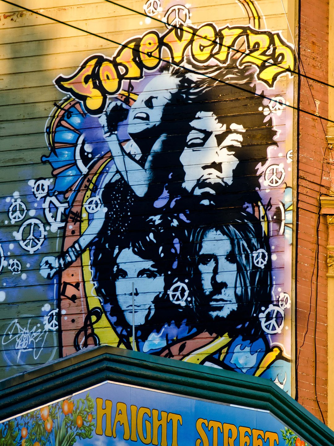 27 Club murial with Janis Joplin, Jim Morrison, Kurt Cobain and Jimi Hendrix