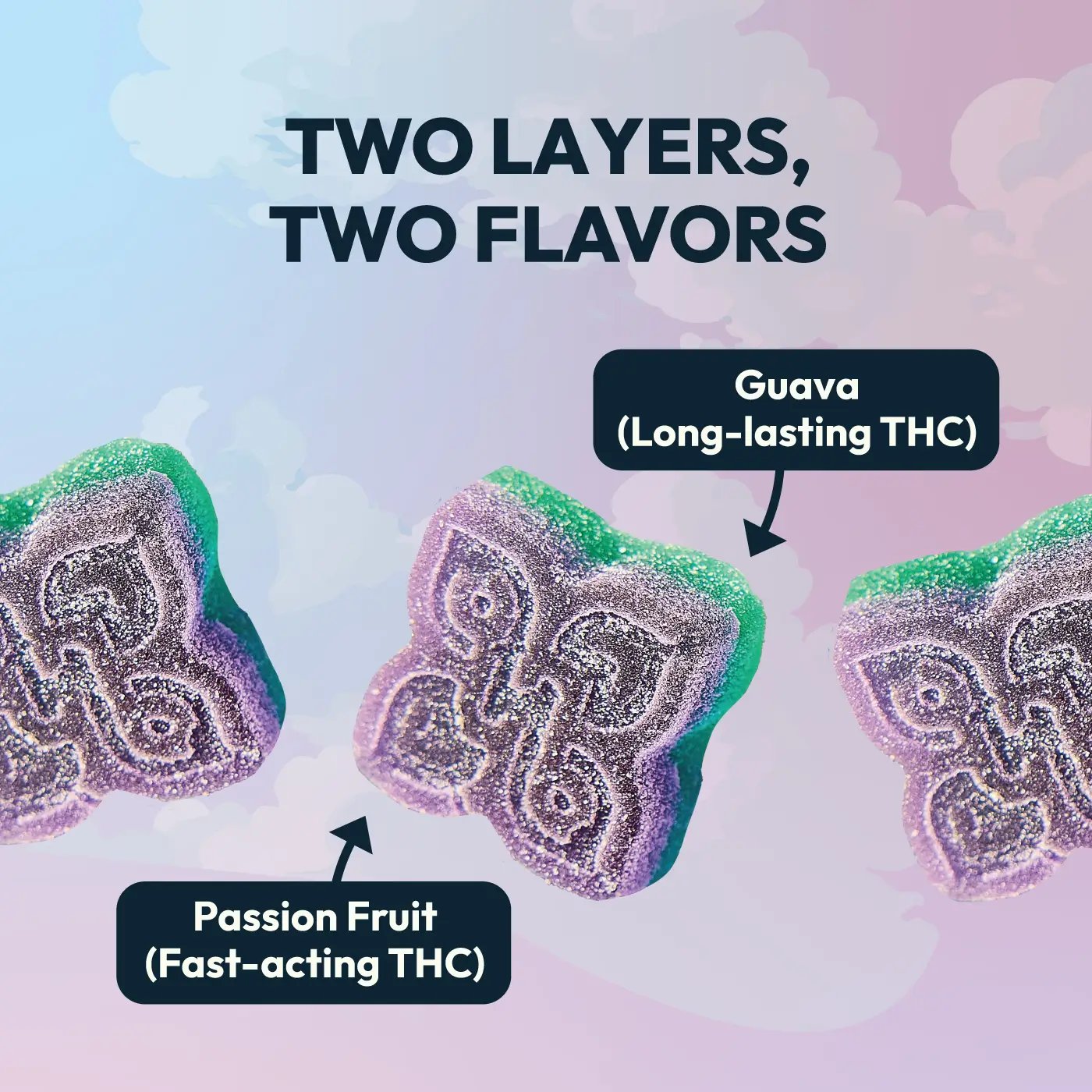 infographic explaining 2 layers of gummy