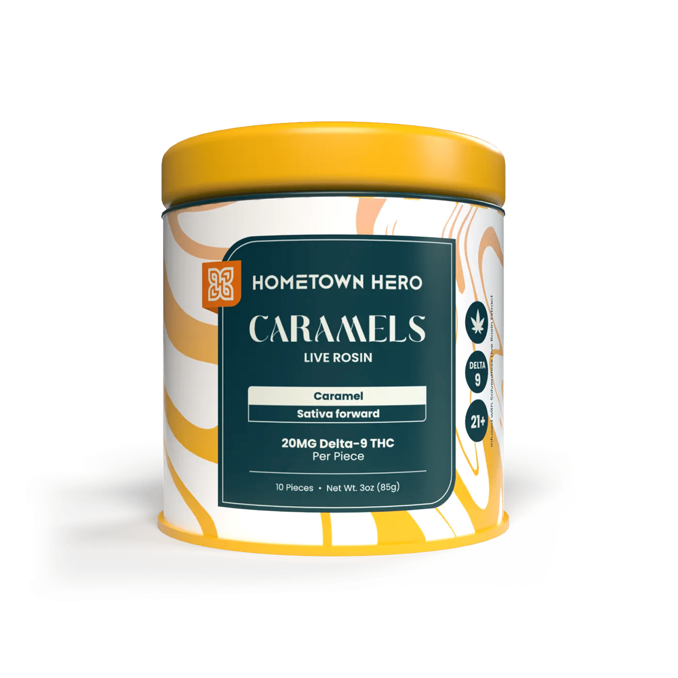 10 piece delta 9 caramels tin