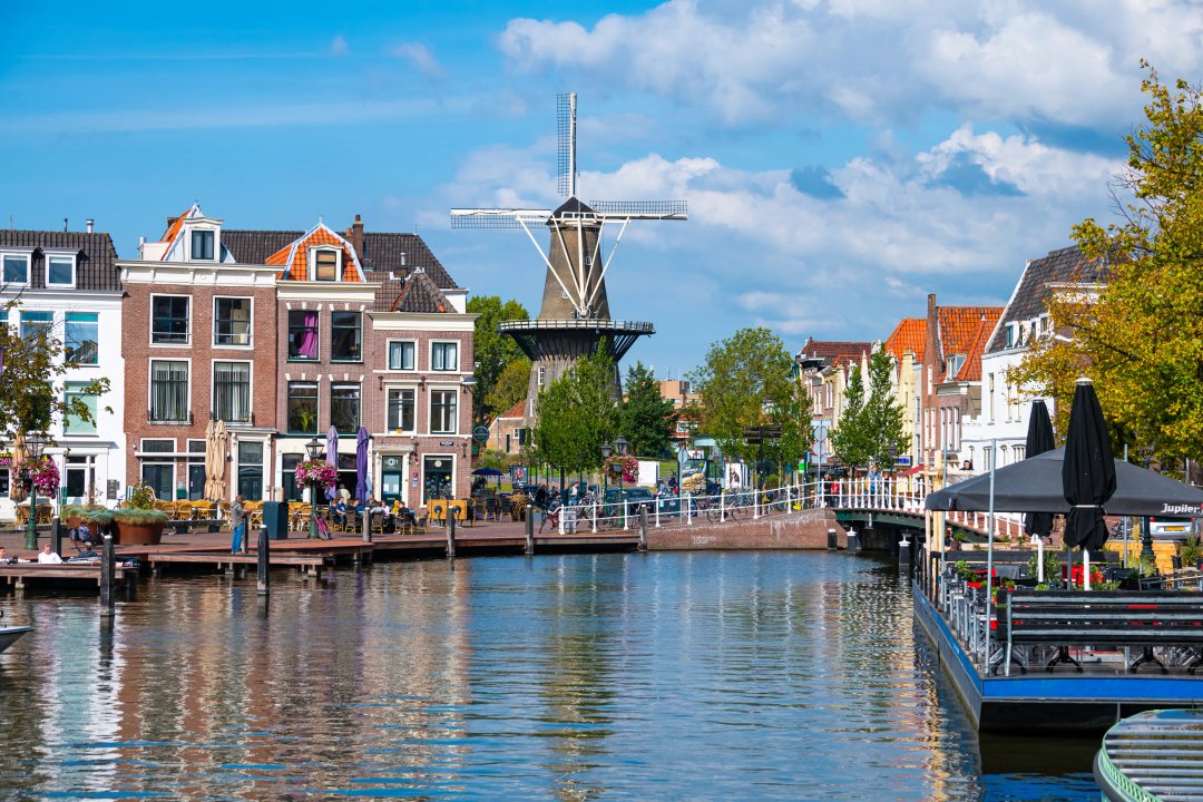 Leiden City in the Netherlands, view from afar.