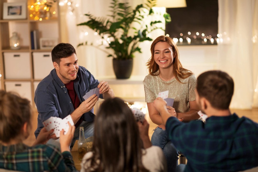 young adults having a game night