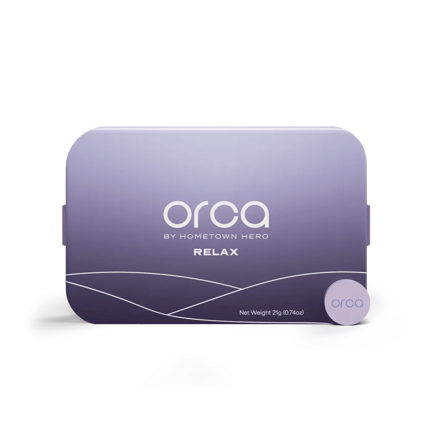 ORCA Relax purple tin with pill