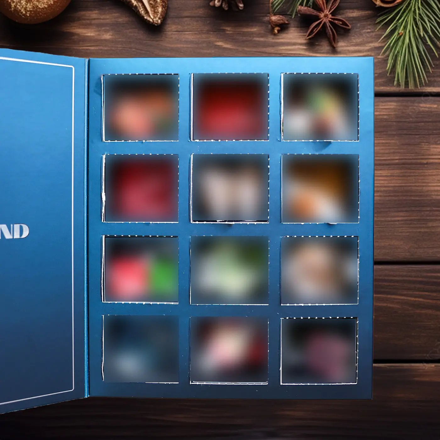 blurred image of inside the advent calendar