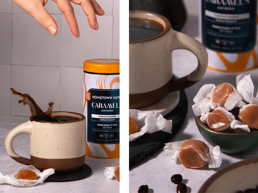 cannabis and coffee caramels