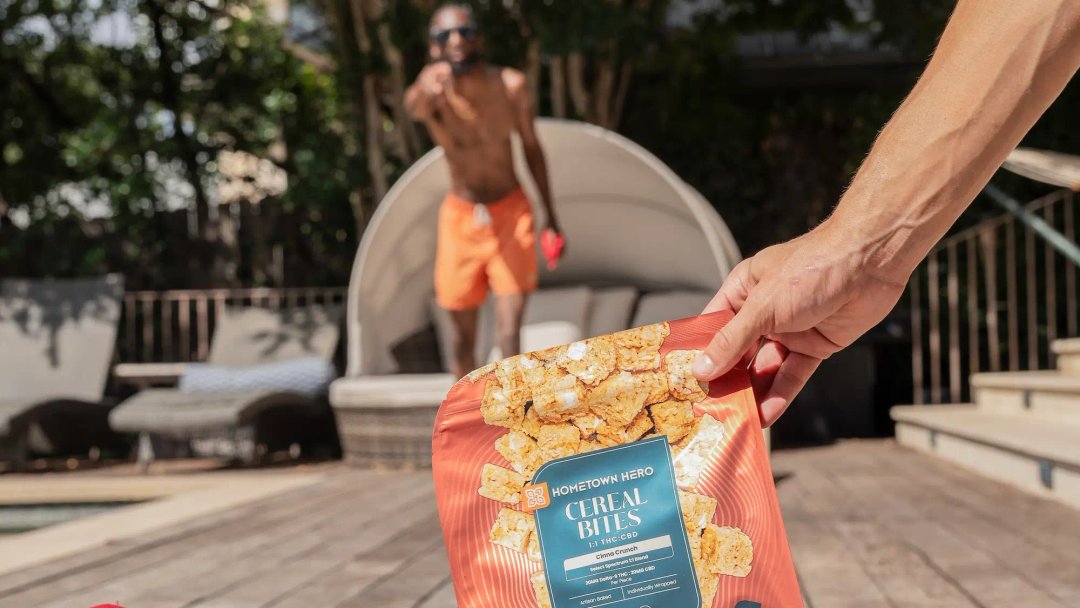 cereal edibles bag at the pool