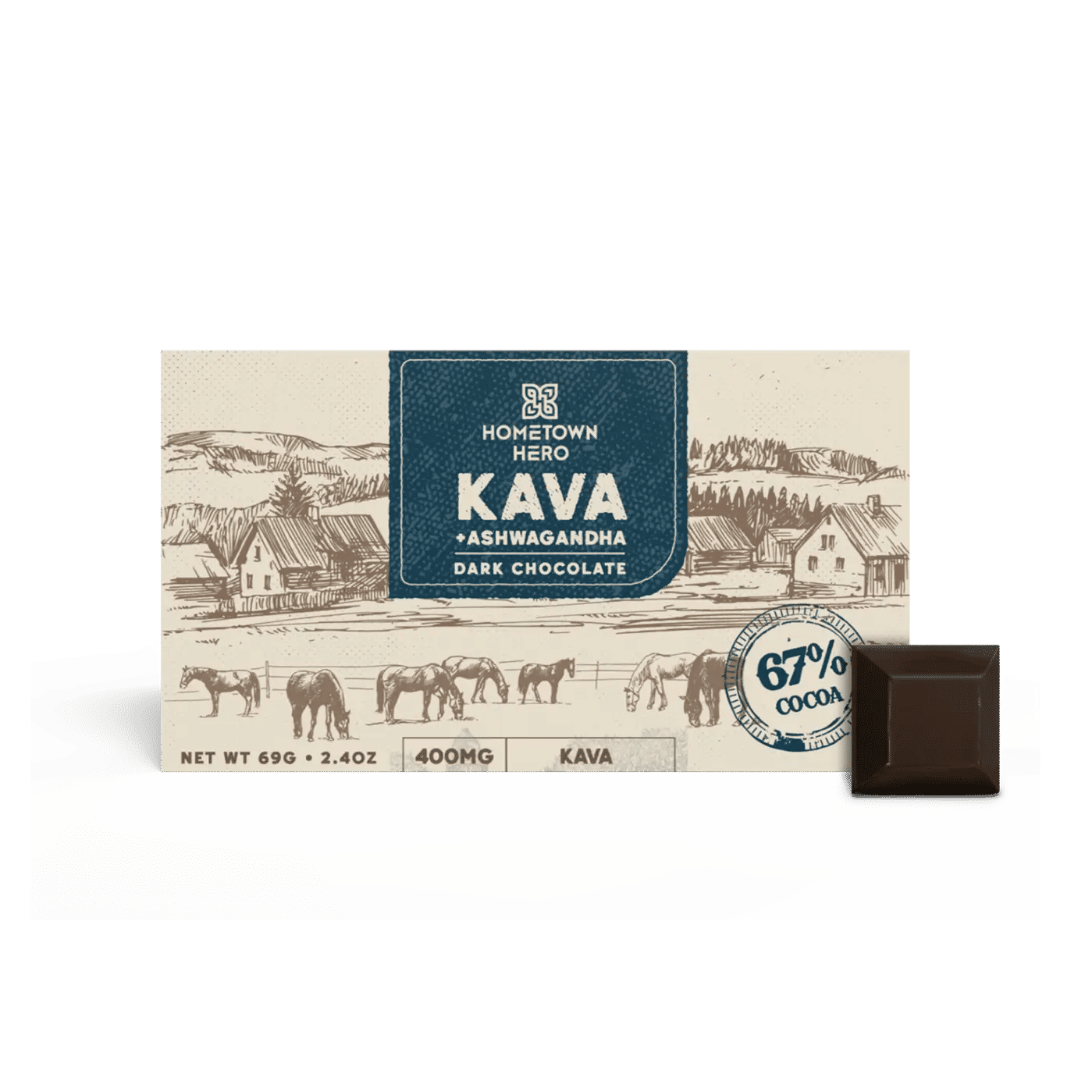 Dark Chocolate Bar with Kava and Ashwagandha