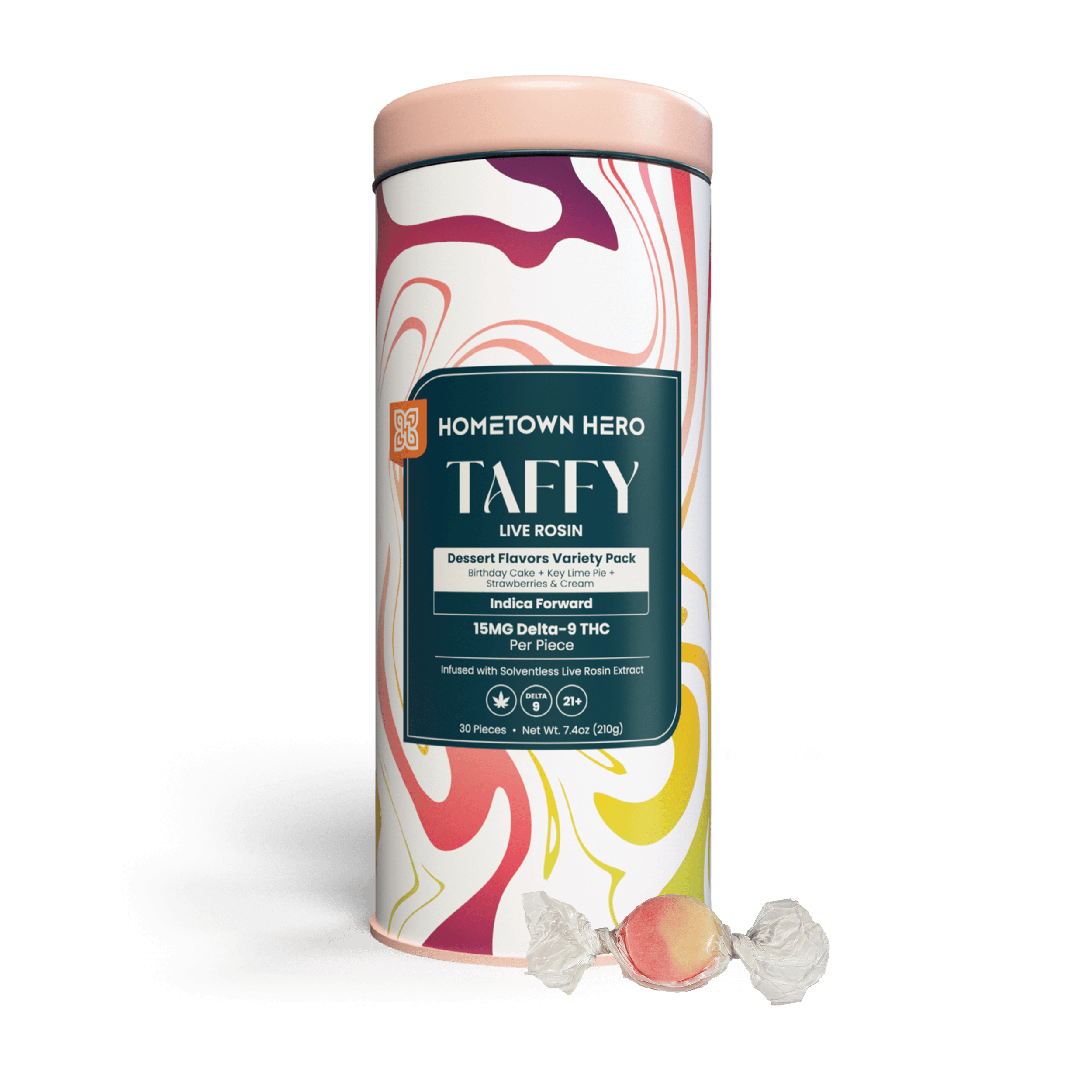 mixed dessert flavors variety pack of delta 9 live rosin taffy