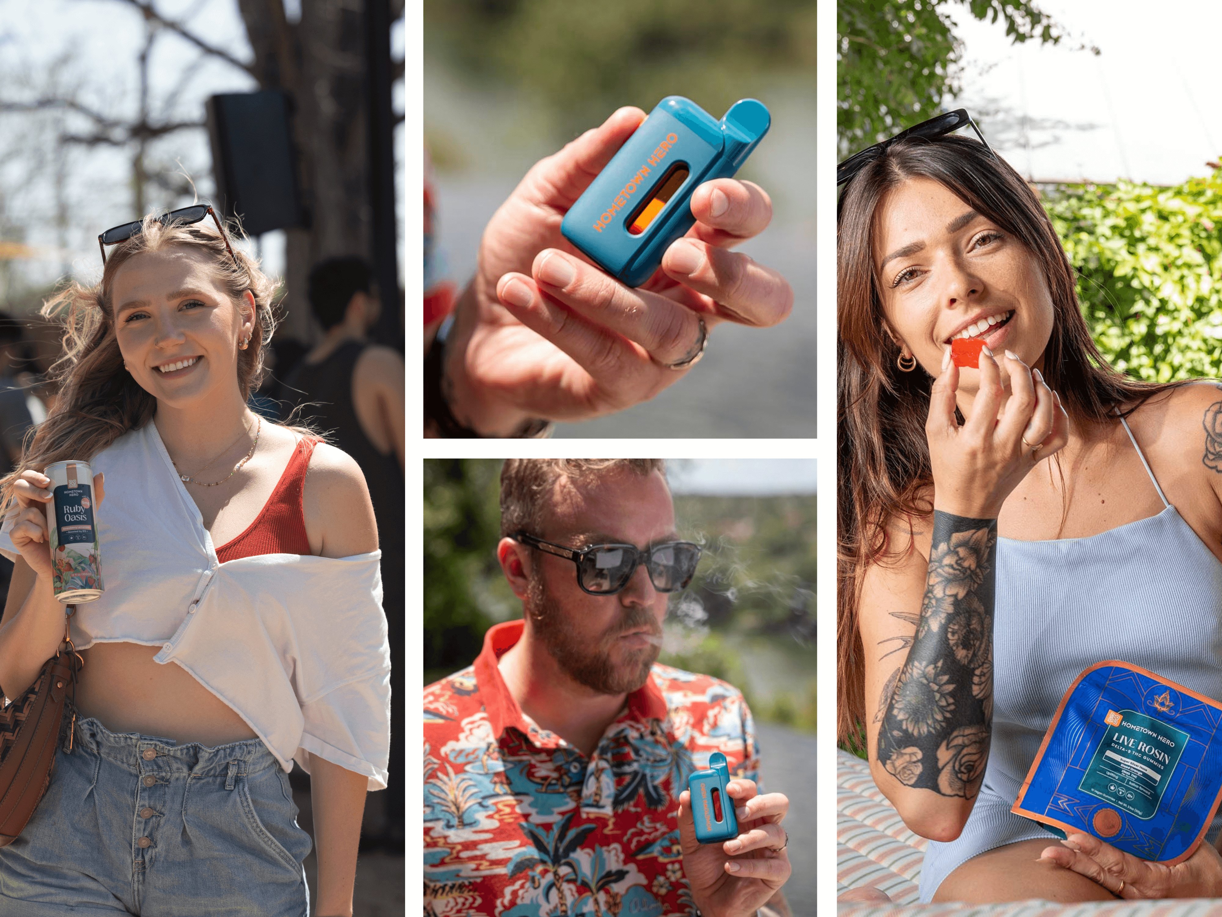 collage of different cannabis products