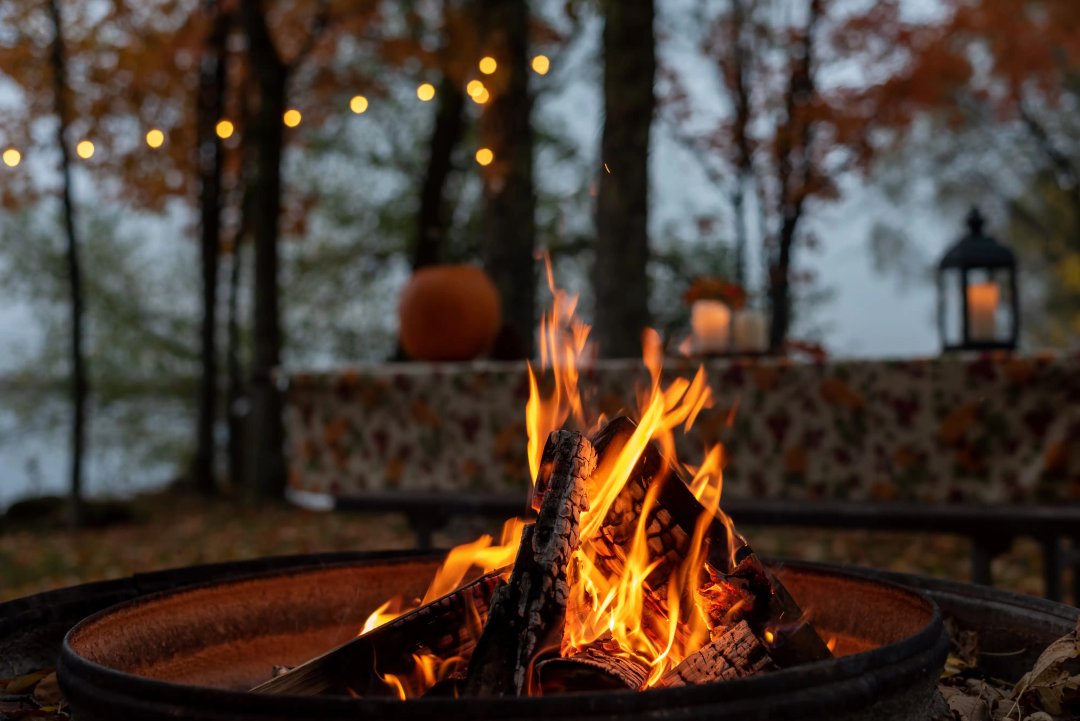 bonfire in the fall