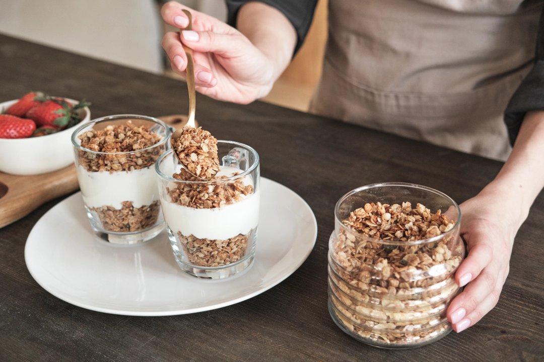 using granola with yogurt for parfaits