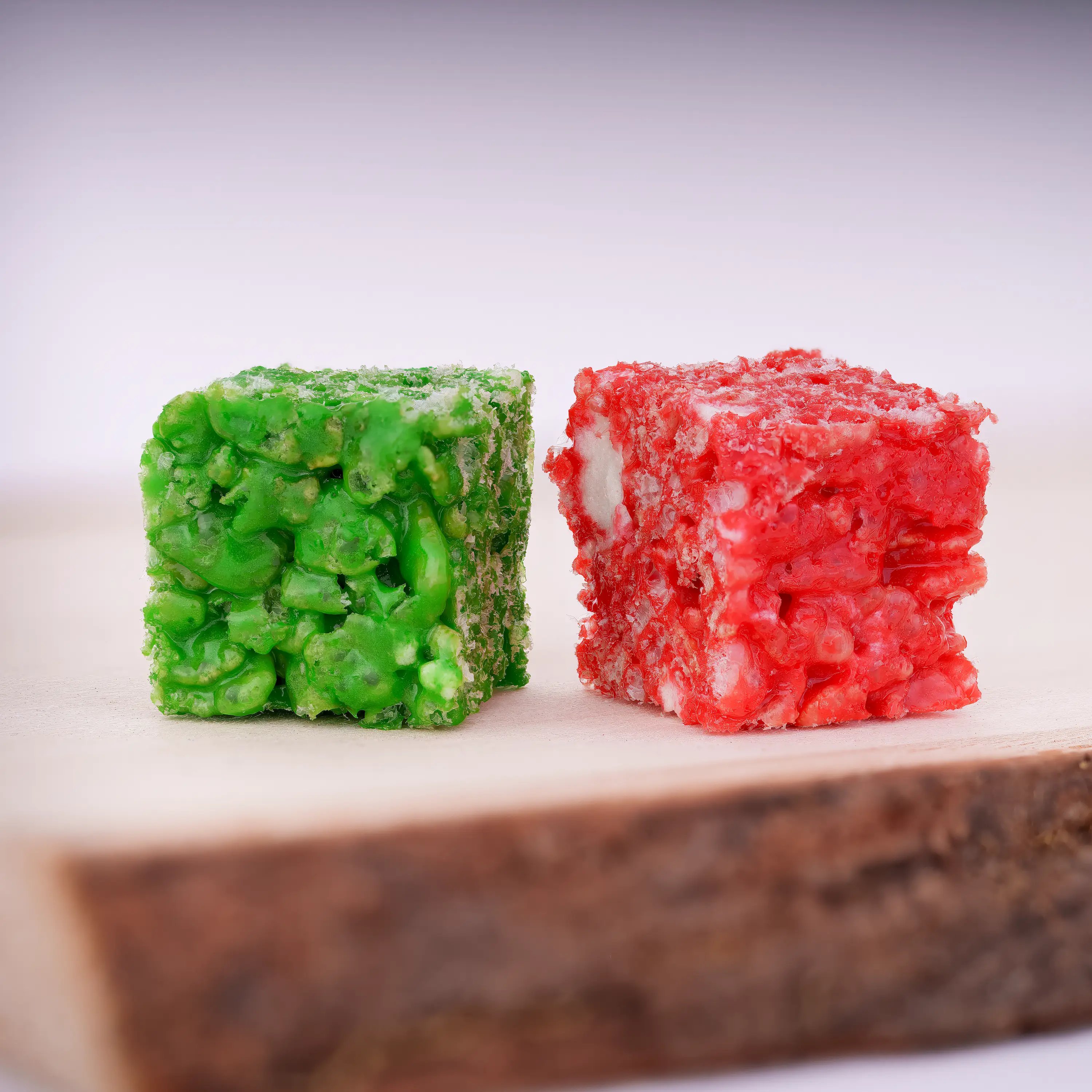 red and green rice cereal treats