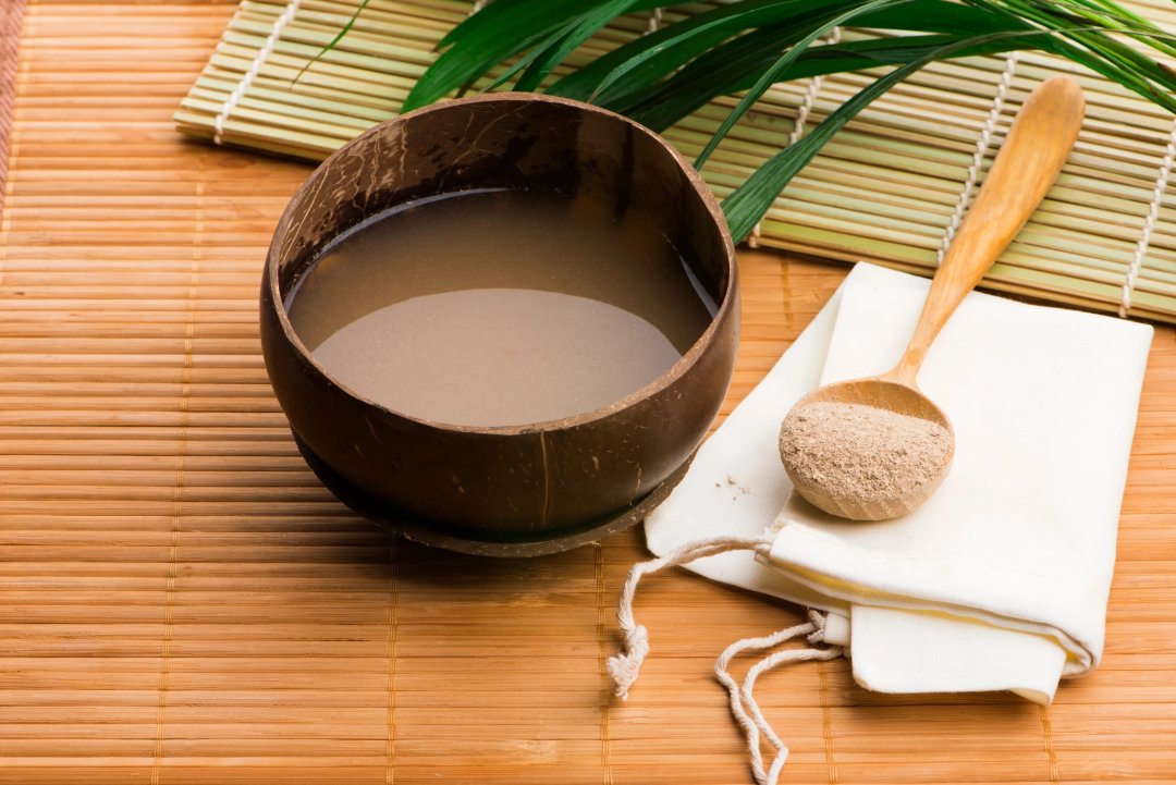 kava kava drink and powder on a table in the pacific islands