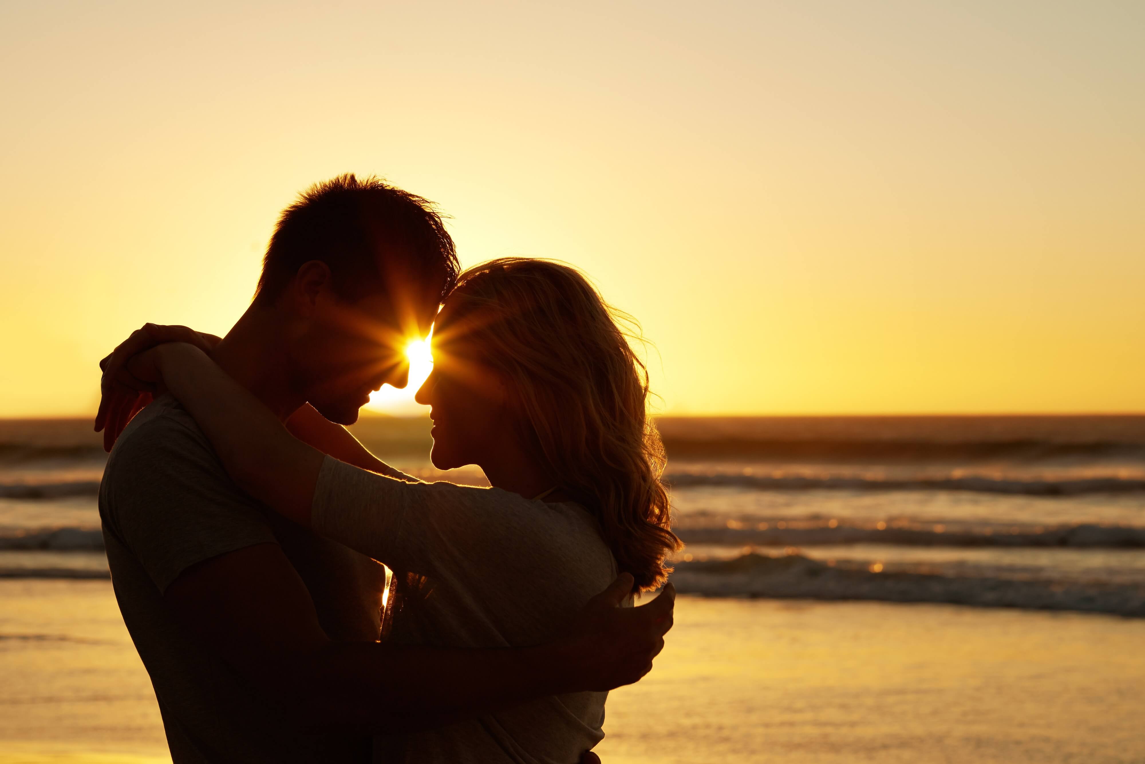 romantic couple on the beach