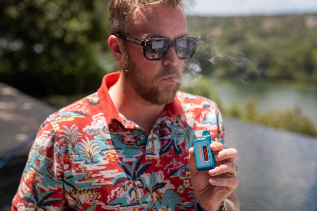 man vaping