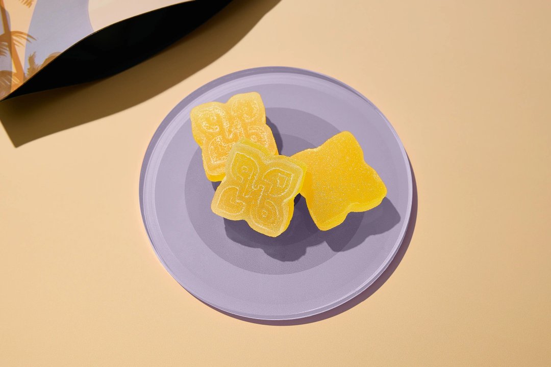 yellow gummies on a plate